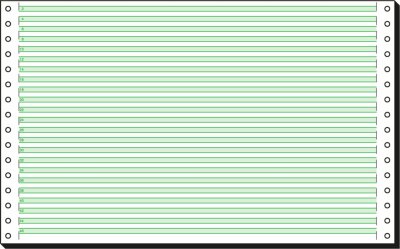 SIGEL 08336 DIN-Computerpapier - grüne Lesestreifen 1/6" - 8 " x 330 mm (A4 quer) - 60 g/m² - 1x 2000 Blatt