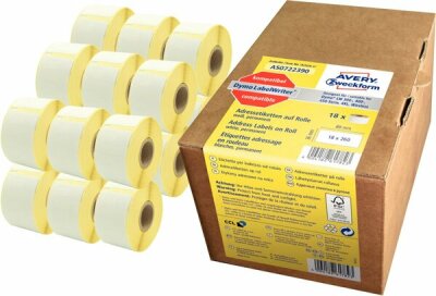 Zweckform Rollenetiketten 36x89mm weiß AVERY ZWECKFROM AS0722390