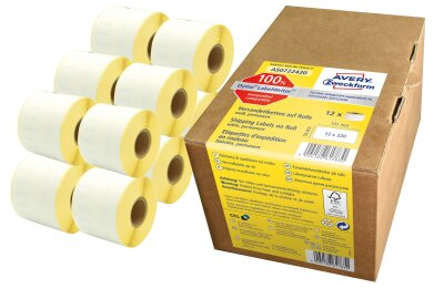 Zweckform Rollenetiketten 54x101mm weiß 12 RL AVERY ZWECKFROM AS0722420