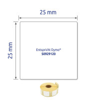 Zweckform Rollenetiketten 25x25mm weiß AVERY...