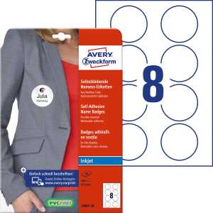 AVERY ZWECKFORM J4881-20 rundNamensetiketten 65x65mm wei? 160ST