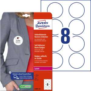AVERY ZWECKFORM L4881-20 rundNamensetiketten 65x65mm wei? 160ST