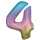 Folienballon Zahl 4 Regenbogen pastell 86cm, Amscan