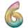 Folienballon Zahl 6 Regenbogen pastell 86cm, Amscan