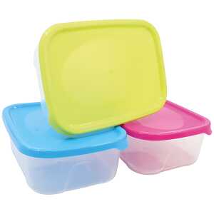 Frischhaltedose 18x13x6cm rechteckig sortiert, blau, grün, pink