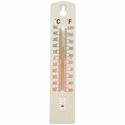 Außenthermometer 20cm  Kunststoff, mit Angabe von °C (-50 bis +50) und °F (-60 bis +120)