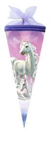 Nestler Schultüte Tüllv. 22 cm rund EinhornMärWald