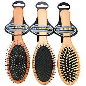 Haarbürste Holz 22cm sortiert, mit Noppen an den Bürsten , Elina med