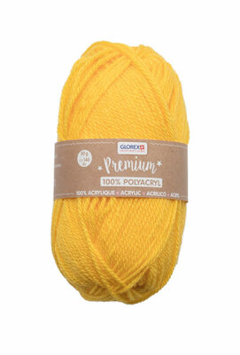 Premium Strickgarn  50g gelb, Wolle aus 100% Acryl, ca. 140m, waschbar bis 30°C, Glorex