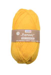 Premium Strickgarn 50g gelb, Wolle aus 100% Acryl, ca. 140m,