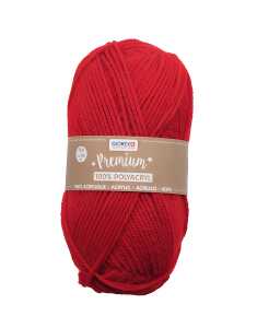 Premium Strickgarn 50g rot, Wolle aus 100% Acryl, ca. 140m,