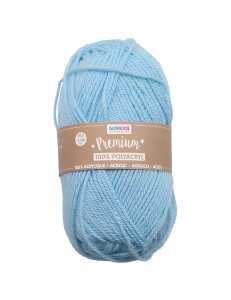 Premium Strickgarn 50g hellblau, Wolle aus 100% Acryl, ca. 140m,