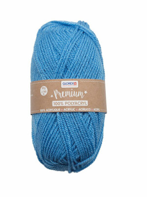 Premium Strickgarn  50g blau, Wolle aus 100% Acryl, ca. 140m, waschbar bis 30°C, Glorex