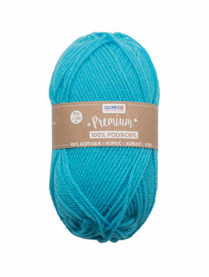 Premium Strickgarn  50g türkis, Wolle aus 100% Acryl, ca. 140m, waschbar bis 30°C, Glorex