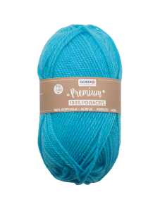 Premium Strickgarn 50g türkis, Wolle aus 100% Acryl, ca. 140m,