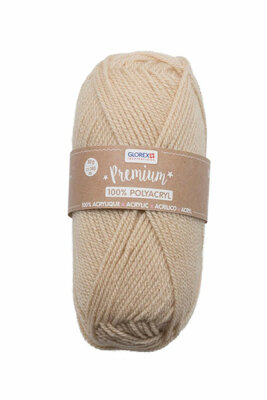 Premium Strickgarn  50g beige, Wolle aus 100% Acryl, ca. 140m, waschbar bis 30°C, Glorex