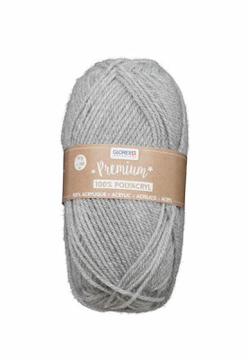 Premium Strickgarn  50g grau, Wolle aus 100% Acryl, ca. 140m, waschbar bis 30°C, Glorex