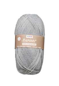 Premium Strickgarn 50g grau, Wolle aus 100% Acryl, ca. 140m,