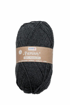 Premium Strickgarn  50g anthrazit, Wolle aus 100% Acryl, ca. 140m, waschbar bis 30°C, Glorex