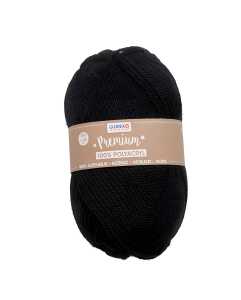 Premium Strickgarn 50g schwarz, Wolle aus 100% Acryl, ca. 140m,
