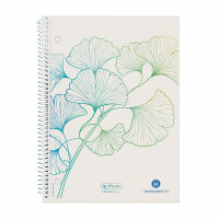 Herlitz Spiralblock A5 GREENline Ginkgo 70 Blatt kariert