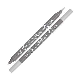Calli.Brush Pinselstift Grey Nr.1, Double-Tip Kalligrafie-Spitze 2 mm