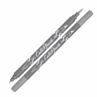 Calli.Brush Pinselstift  Grey Nr.2, Double-Tip mit Kalligrafie-Spitze 2 mm und flexibler, Pinselspitze, Online