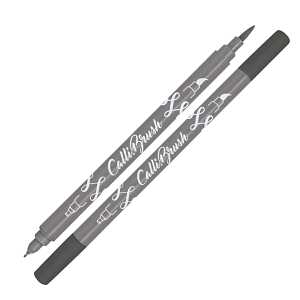 Calli.Brush Pinselstift Grey Nr.4, Double-Tip Kalligrafie-Spitze 2 mm