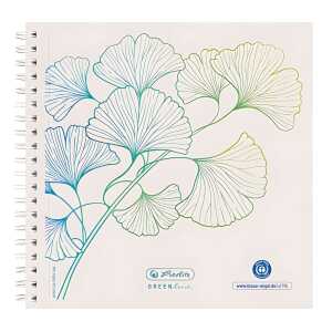Herlitz Spiralblock 14,8x14,8 GREENline Gin 100 Blatt punktiert