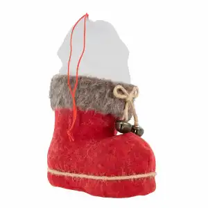 Idena Nikolausstiefel rot 14x8x13,5cm mit Filzbezug