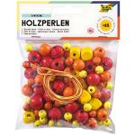 Holzperlen 85er Sunshine gelb rot, mit 2 Schnüren je...