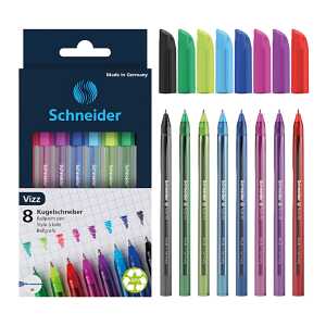 Schneider Etui 8x Kugelschreiber Vizz M sortiert