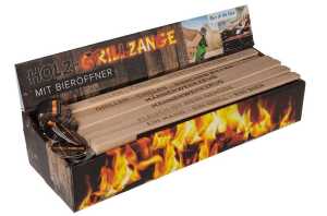 OOTB Holz-Grillzange mit Flaschenöffner ca. 43 cm