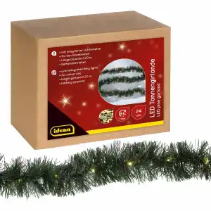 LED Tannengirlande 24er warmweiß Timer 2,2m, mit 6h Timer, 2,5m,
