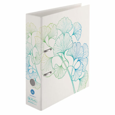 Herlitz Ordner maX.file A4 GREENline Ginkgo Innenspiegel ws Rückenbreite 8 cm