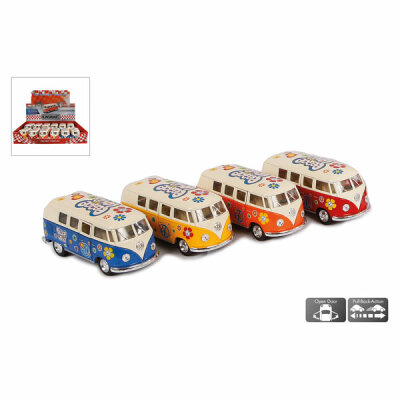 Fahrzeug VW Bus Bulli Flowerpower sort. 520020 Maßstab 1:32 im Display