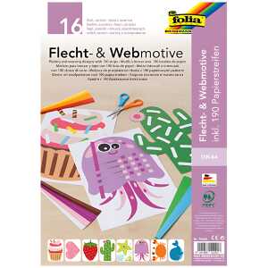 Flecht und Webmotive Set A4 16 Blatt bunt, inkl. 190 Papierstreifen