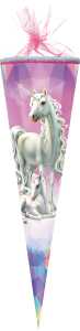 Nestler Schultüte Tüllv. 85 cm 6-eckig EinhornMärWald