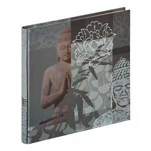 Fotoalbum 26x25cm Buddha grau, 40 Seiten, mit Kunstdruckeinband