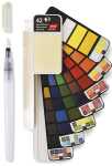 Aquarellfächer 42 Farben mit Wassertankpinsel,...
