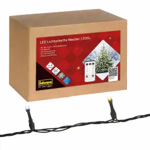 Idena Lichterkette 200 LED ww/ws 8h Timer, 200 LED 27,9m