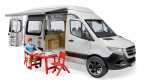 MB Sprinter Camper mit Fahrer, ausziehbarer Markise und...