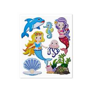 HobbyFun XXL 3D-Sticker Meerjungfrau 7 Teile 30 x 30cm