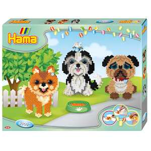 Perlen midi 4000er Geschenkpackung Hunde, Inhalt: 3 Stiftplatten