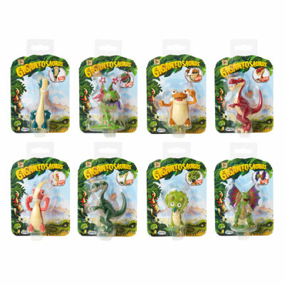 JAKKS PACIFIC  Gigantosaurus Figuren  6cm 8fach sortiert, acht Charaktere, darunter die vier Freunde Mazu, Bill, Tiny, und Rocky sowie die Dinosaurier Cror, Totor, Dilo und Carn,, ab 3 Jahren, Jakks Pacific