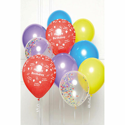 AMSCAN EUROPE  Ballonbouquet 10 Ballons  Happy Birthday Regenbogen, Amscan