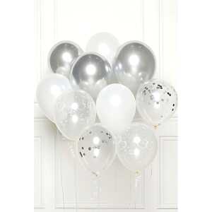 AMSCAN EUROPE DIY Ballonbouquet 10 Ballons 27cm silber, ab 8 Jahren