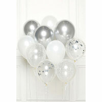 AMSCAN EUROPE  DIY Ballonbouquet  10 Ballons 27cm silber,...