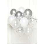 AMSCAN EUROPE DIY Ballonbouquet 10 Ballons 27cm silber,...