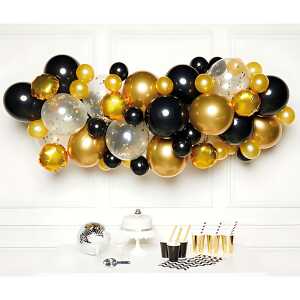 AMSCAN EUROPE Ballongirlande 66 Ballons schwarz gold, Amscan